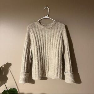 J.ING Cream Ribbed Women's Sweater